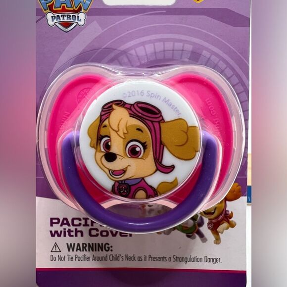 Paw Patrol Sky Pacifier With Cover Pink ‎ Fisher-Price Tooth and Gum Wipe Bundle - Picture 2 of 7